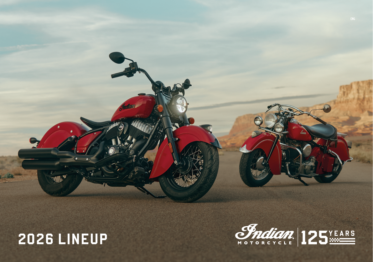 Two red motorcycles parked on a road. AI generated content